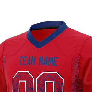 Maillot de football américain imprimé par sublimation pour homme Nouveau design Haut évacuant l'humidité à séchage rapide entièrement personnalisé pour les matchs et l'entraînement - Product Image 5