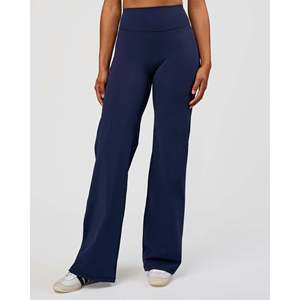 Pantalones Casuales de Cintura Alta con Textura Arrugada Fusion V-Contour para Mujer - Azul Marino Futuro - Product Image 6