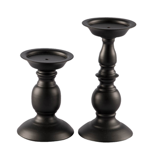 <b>Black</b> Metal Candle abra Set Diwali Christmas Festival Decorative Centerpiece 3 Tabletop Pillar Candle <b>Holders</b> for Christmas - Product Image 2