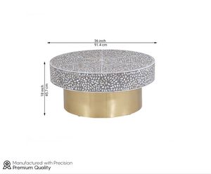 Table basse en bois moderne gris nacre florale pour salon chambre débarras maison cuisine - Product Image 2