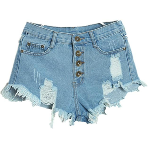 Baggy en denim rétro pour homme, vêtement streetwear brodé pour grand garçon Gym Basketball Baseball Shorts taille élastique - Product Image 3