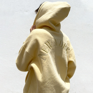 Sweat-shirt à capuche oversize pour femme, style streetwear, épaules tombantes, hiver, coton lourd, molleton, broderie, pull ample - Product Image 2