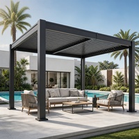 Pergola bioclimatique motorisée à commande à distance personnalisée OEM, en aluminium, imperméable, à lames orientables, pour extérieur
