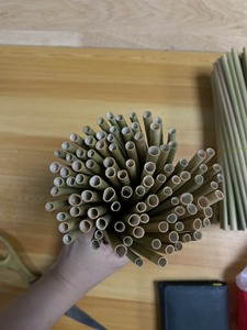 หลอดไม้ไผ่สตรอบแว็ม - หลอดไม้ไผ่ธรรมชาติ สีเขียว เหลือง และหลอดปอกเปลือก นํากลับมาใช้ใหม่ได้ สําหรับขาย - Product Image 6