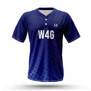 เสื้อเบสบอลคุณภาพสูงแบบขายส่ง 2 กระดุม  รับสกรีนลายด้วยความร้อน ระบายอากาศได้ดี ผลิตจากโพลีเอสเตอร์ 100% แห้งเร็ว - Product Image 5