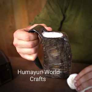 Tasse en corne naturelle avec corne de buffle faite à la main Viking tasses à boire bière meilleure pièce longue conception pièce Offre Spéciale - Product Image 1