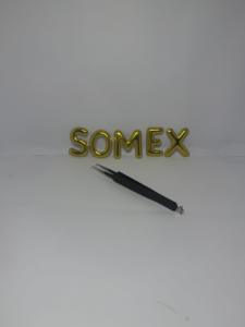 Herramienta de pinzas de volumen de amarre de puntas finas para extensión de pestañas Pinzas de acero inoxidable de 45 grados y 17mm - Product Image 2