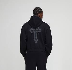 Strass personnalisé 100% coton hommes survêtement Baggy pantalons de survêtement à capuche ensembles de jogger survêtements lourds fabriqués - Product Image 3