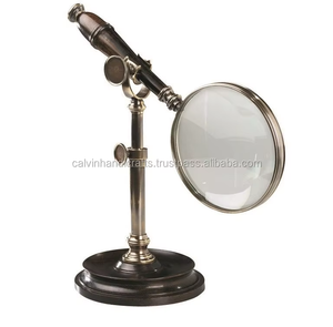 Lupa de latón hecha a mano Vintage náutica con soporte Lupa de escritorio elegante Regalo - Product Image 4