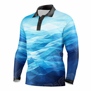 Camisa de Pesca Polo Personalizada para Hombre, Manga Larga, Diseño Sublimado de Peces Oceánicos, Camisa de Pesca de Alto Rendimiento - Product Image 3