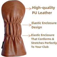 Funda Protectora para Cabeza de Palo de Golf Unisex de Alta Calidad, Personalizable, Ecológica, Forrada con Felpa Suave, Fácil de Poner, de Cuero PU Cabretta