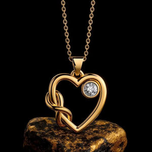 Collier en argent sterling 925 plaqué or 14 carats avec pendentif en forme de cœur en zircon cubique, couleur personnalisée chrétienne, élégant collier d'amour infini - Product Image 1