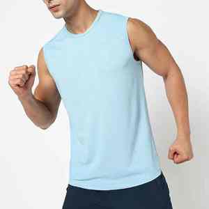 Camiseta sin mangas de algodón de verano con logotipo personalizado para hombre, chaleco de gimnasio de punto transpirable con camisas sin mangas para correr - Product Image 2