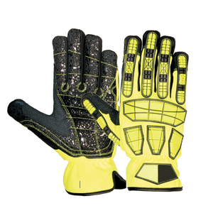 Heavy Duty Impact Gloves Anti-Cut Mechanical Gloves made of Artificial Leather TPR Knuckles for Oilfield Safety Gloves - Product Image 4