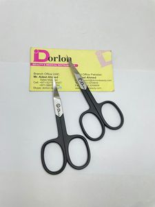 Tijera pequeña profesional con hoja curva recta de acero inoxidable, Tijera para uñas de manicura de Color negro, punta afilada - Product Image 4