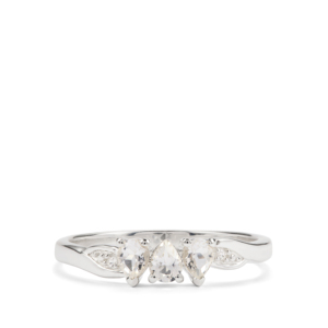 Anillo Cullinan Topaz de 0.46ct con Corte Ovalado, Chapado en Rodio, Plata de Ley con Circonita Blanca - Product Image 2