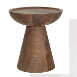 Table d'appoint en bois de manguier artisanal avec bordure naturelle, design rustique moderne, table d'appoint pour salon, chambre à coucher et décoration de bureau - Product Image 1