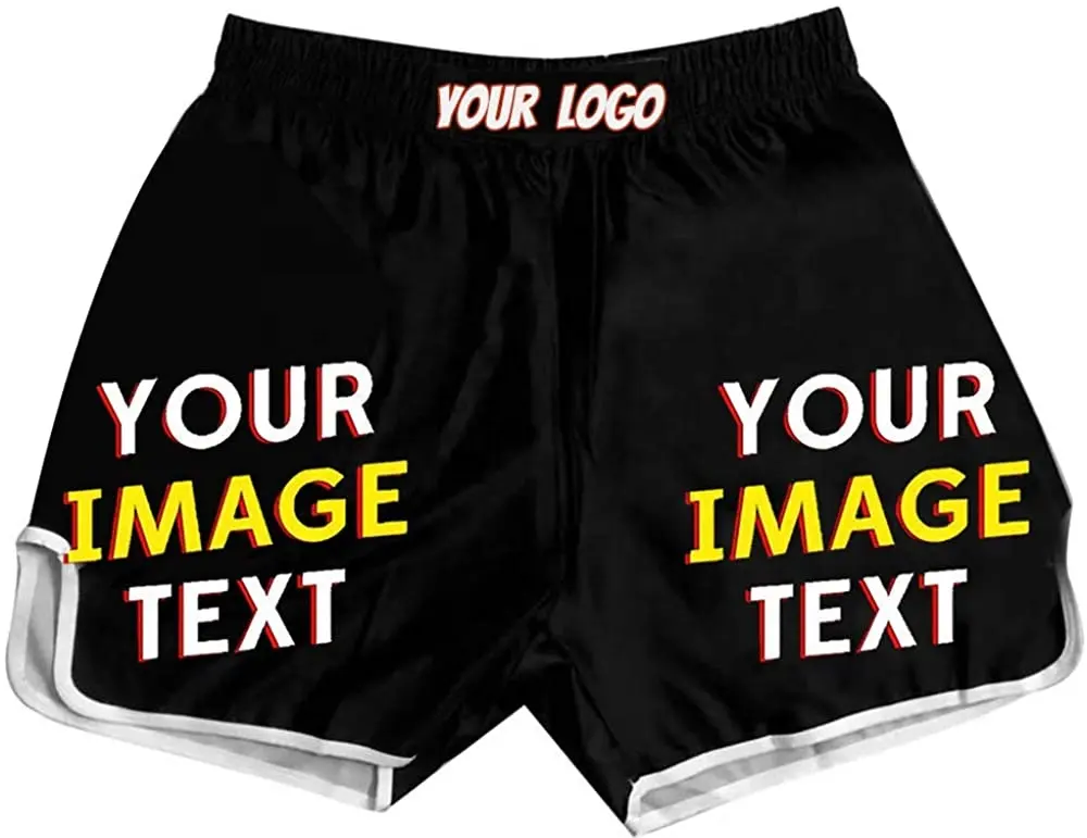 Pantalones cortos de entrenamiento de boxeo personalizados para hombre y mujer, Shorts Unisex para entrenamiento de boxeo y Kickboxing