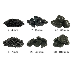 Galets d'ébène naturels, galets et pierres noirs pour la décoration de jardin, parterres de fleurs et pots, taille 40/60, format 25 kg, paquet de 1 - Product Image 4