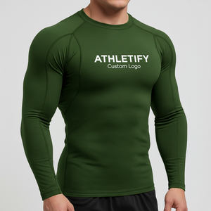 Mens Rash guard Custom Logo Compression Shirt <b>Swim</b> Sportswear Quick Dry Athletic Top Comfortable Stylish Long Sleeve <b>Clothing</b>. - Product Image 1