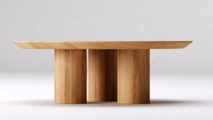 Mesa de Centro Redonda de Roble Hecha a Mano, Moderna, Ecológica, Ligera y Duradera para Uso en Interiores de Hogar, Oficina y Hotel por Kalatri - Product Image 2