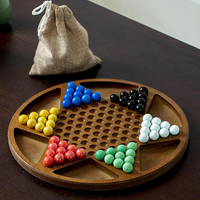Jeu de dames chinoises en bois pour fêtes amusantes, enfant, adultes, famille rassemblement marbre stratégie jouet céramique perles
