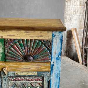 Handmade <b>Rustic</b> Wooden <b>Cabinet</b> for Home Bar or Living Room Solid Wood Indoor Furniture - Product Image 3