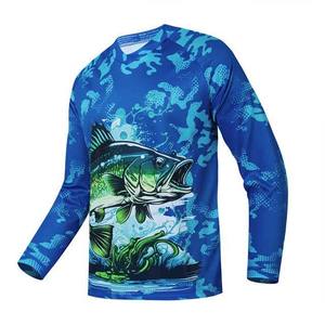 UPF50 + Protección UV Sublimación personalizada Impreso Pesca Jerseys Camisas 100% Poliéster Spandex Manga larga Transpirable Invierno - Product Image 3