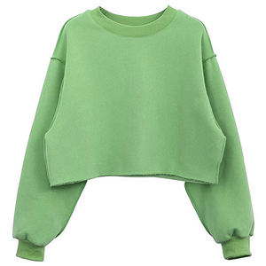 Sweat-shirt à col rond surdimensionné pour femme, pull en molleton uni, sweat-shirt à capuche avec épaules tombantes, jogging pour différents endroits - Product Image 6