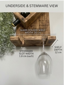 Rustic Wood <b>Wall</b> Mounted Wine Rack Single Tier <b>Hanging</b> <b>Storage</b> Holder For Beverage - Product Image 6
