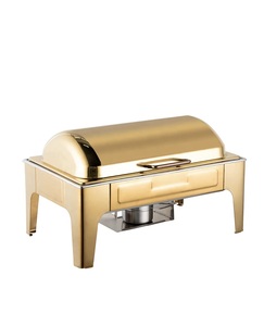 Brass <b>Chaffing</b> Dish with Gas <b>Fuel</b> 1200W-1800W Warm Food Server for Hotels Restaurants 100% Handcrafted with Brass Lid - Product Image 6