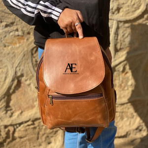 Nouveau Style Vintage Look marron Crunch cuir sac à dos voyage sac à dos bureau en cuir grande capacité sac de voyage pour hommes et femmes - Product Image 1