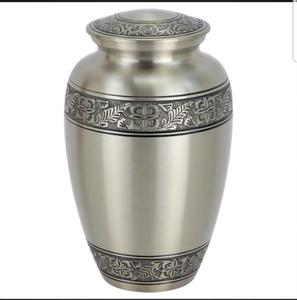 Crémation en métal en laiton pour cendres humaines, urnes commémoratives imprimées de forme ronde pour fournitures funérailles au prix de gros - Product Image 6