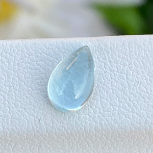Belle pierre Cabochon en forme de poire aigue-marine de couleur naturelle avec une pierre précieuse en vrac de bon lustre pour la fabrication de bijoux 1.11 carats - Product Image 1