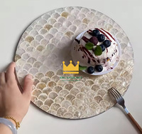 Venta al por mayor de Vietnam Artículos para el hogar Mesa hecha a mano Seashell Bandeja para servir Tablemat Precio barato