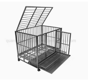 กรงสุนัขสองประตูแข็งแรงทนทานกรงสุนัขสัตว์เลี้ยงลังสุนัขโลหะ - Product Image 3