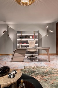 <span class=keywords><strong>Bureau</strong></span> de Direction Courbé en Bois Massif de Luxe Personnalisé, Haut de Gamme Élégant avec Rangement pour Maison ou <span class=keywords><strong>Bureau</strong></span> - Product Image 3