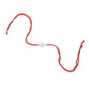 Rakhi en argent de créateur avec Roli Chawal pour les frères Bhai, orné d'une pierre de diamant taille princesse - Product Image 5