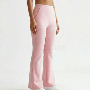Women Stylish Flared Pants Comfortable Stretch Material High Waist Fit Modern <b>Bell</b> Bottom Trousers For Daily And Office Use - Product Image 4