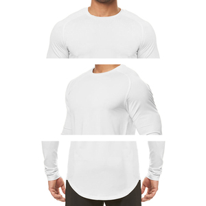 T-shirt à manches longues en coton personnalisé pour homme, uni, coupe ajustée, fabriqué par Fitness Concepts - Product Image 6