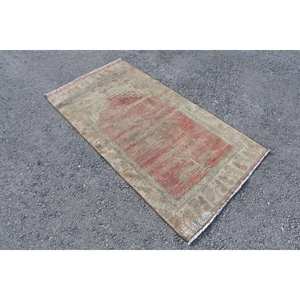 Tapis Vintage en Laine Patchwork 2.9 X 5.5ft Tapis Turc à Tissage Plat Rouge Vert Décoration de Salon avec Support en Latex - Product Image 2