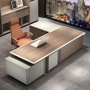 Bureau de direction en L personnalisable de haute technologie, table d'ordinateur moderne pour PDG et managers, mobilier en bois écologique de luxe, grand format - Product Image 5