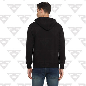 Sweats à capuche noirs personnalisés en gros avec votre logo personnalisé imprimé cordons de serrage à capuche encolure kangroo poche sweat à capuche OEM - Product Image 2