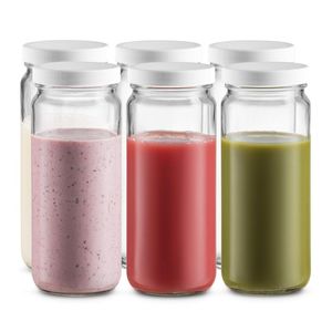 Bottiglia da viaggio in vetro da 16 once, confezione da 6 barattoli Mason con tappo in plastica - Product Image 1