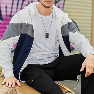 Sudadera con cremallera informal con tela suave y dobladillo acanalado para un estilo Sudadera con cremallera completa con Forro cálido - Product Image 3