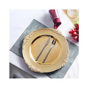 Plaques de chargement rondes dernière Collection Design rétro finition or meilleur pour fête de mariage Restaurant plateaux de Table - Product Image 1