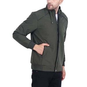 Veste bomber en toile à manches longues pour homme, imperméable, coupe-vent, respirante, style streetwear, polyester/nylon, couleur unie - Product Image 3