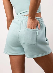 Article tendance : Short de bain pour femme 100% coton avec poches latérales, coupe classique, 180 g/m², respirant, taille élastique, style sportif - Product Image 2
