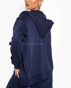 เสื้อสเวตเตอร์ไซส์ใหญ่สำหรับผู้หญิงเสื้อมีฮู้ดแบบสวมหัวสีล้วนเสื้อฮู้ดถักแบบลำลอง - Product Image 3