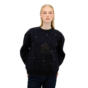 เสื้อสเวตเชิ้ตคอกลมผู้หญิงแบบใหม่ปี 2026 ตกแต่งด้วยคริสตัลพิมพ์ลายด้านหน้า ปรับแต่งได้ ทรงโอเวอร์ไซส์ สำหรับฤดูหนาว ผ้าฟลีซ 100% ผ้าฝ้าย - Product Image 4